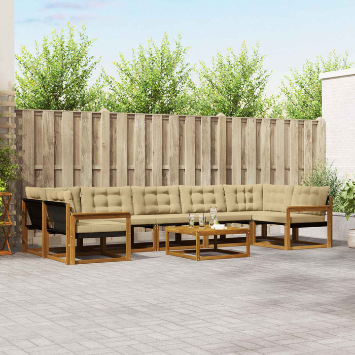 Set de canapele de exterior cu pernă 8 pcs Natural și Bej - WALTI WALTI