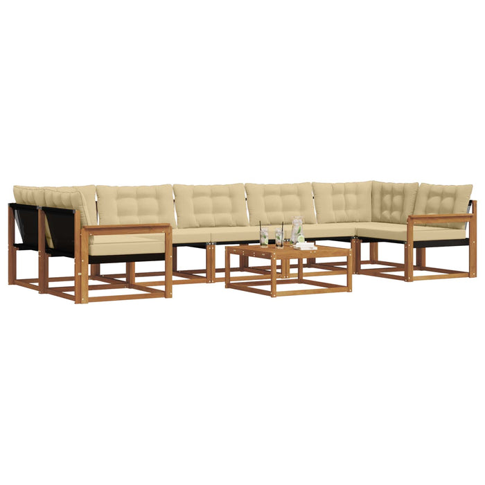 Set de canapele de exterior cu pernă 8 pcs Natural și Bej - WALTI WALTI