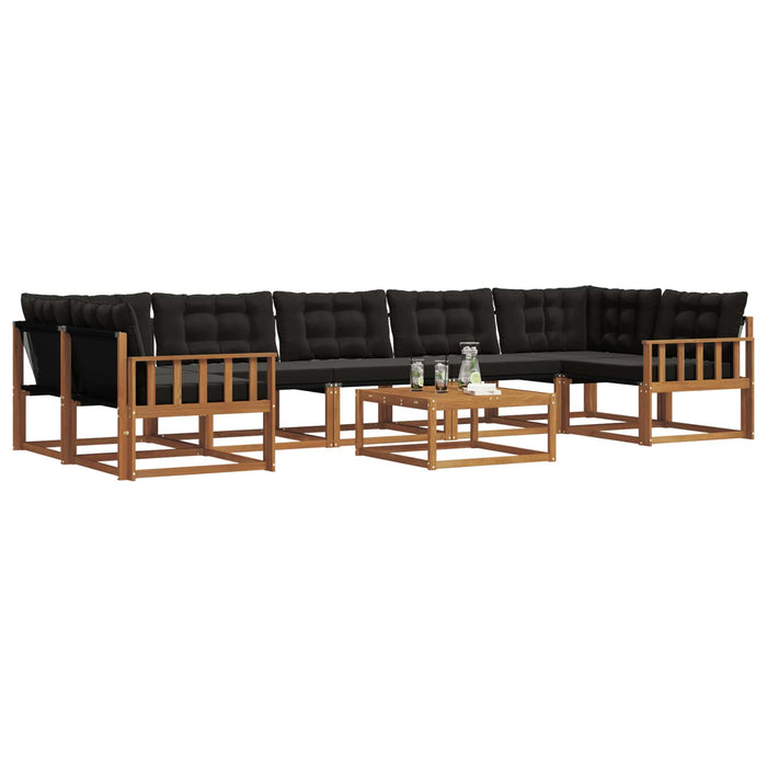 Set de canapele de exterior cu pernă 8 pcs Natural și Negru - WALTI WALTI
