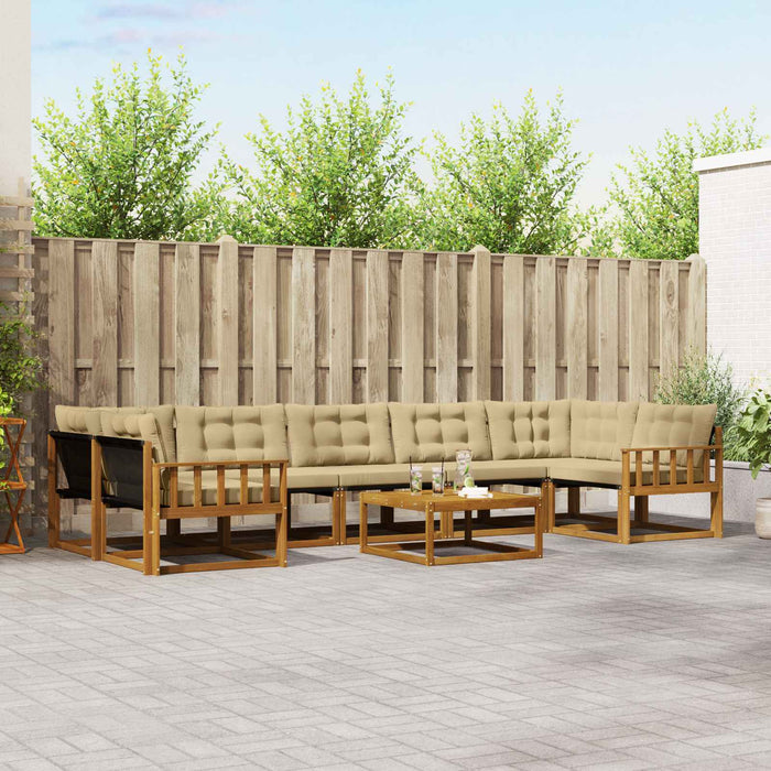 Set de canapele de exterior cu pernă 8 pcs Natural și Bej - WALTI WALTI