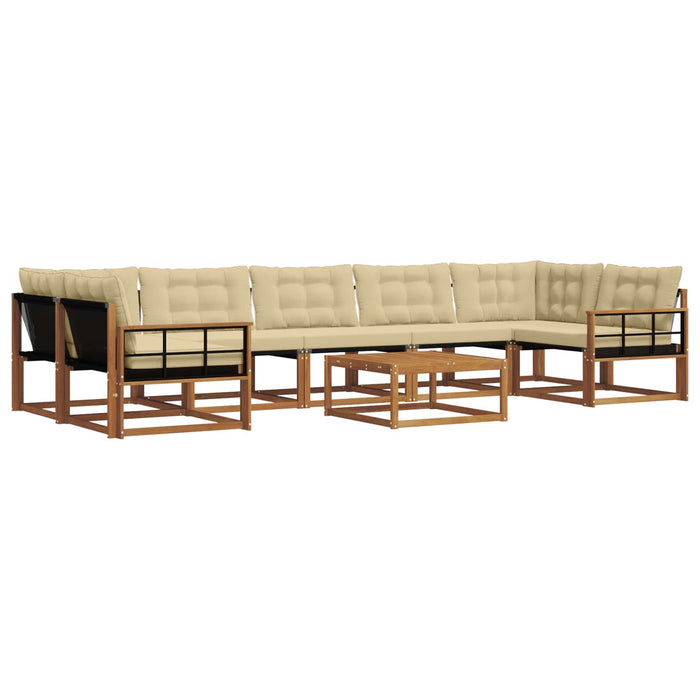 Set de canapele de exterior cu pernă 8 pcs Natural și Bej - WALTI WALTI
