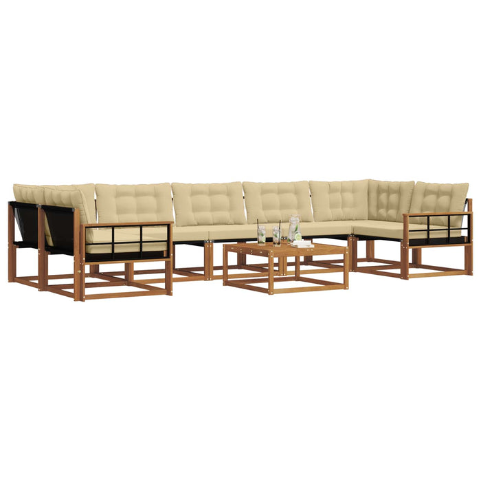 Set de canapele de exterior cu pernă 8 pcs Natural și Bej - WALTI WALTI