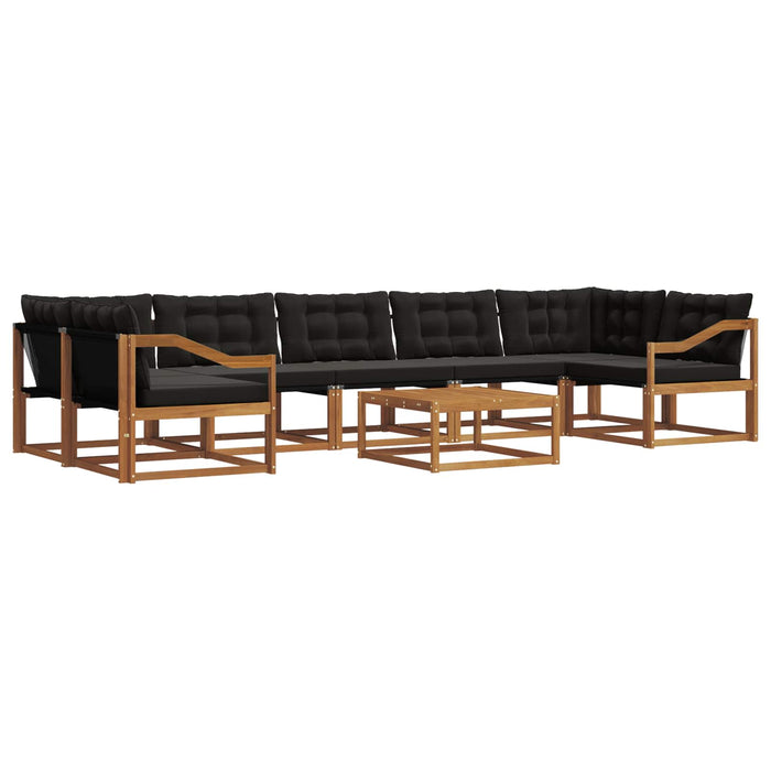 Set de canapele de exterior cu pernă 8 pcs Natural și Negru - WALTI WALTI