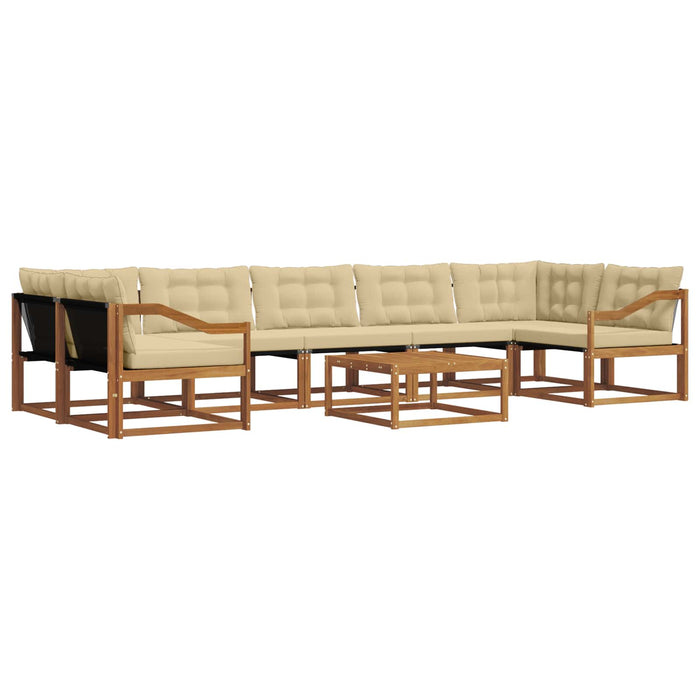 Set de canapele de exterior cu pernă 8 pcs Natural și Bej - WALTI WALTI