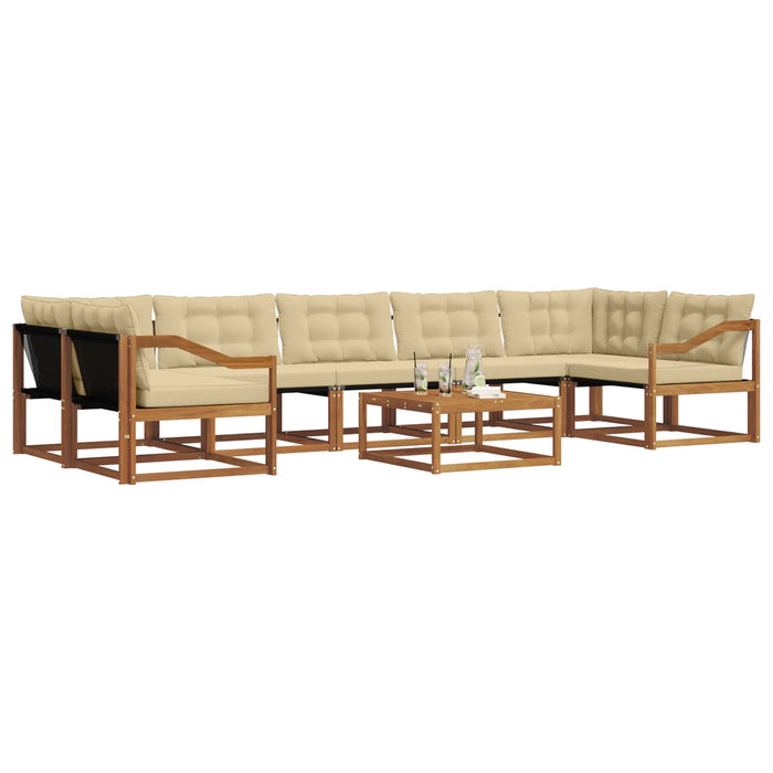 Set de canapele de exterior cu pernă 8 pcs Natural și Bej - WALTI WALTI