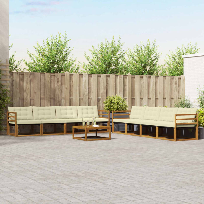 Set de canapele de exterior cu pernă 9 pcs Natural și Crem - WALTI WALTI