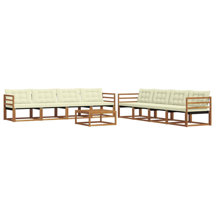 Set de canapele de exterior cu pernă 9 pcs Natural și Crem - WALTI WALTI