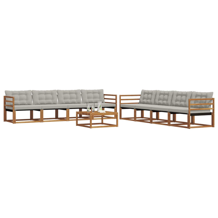 Set de canapele de exterior 9 pcs Gri natural și deschis - WALTI WALTI