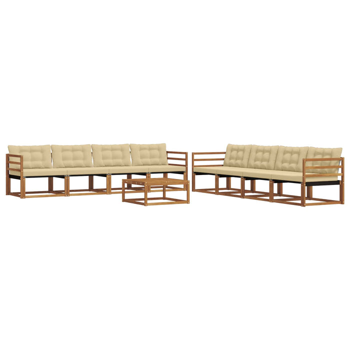 Set de canapele de exterior cu pernă 9 pcs Natural și Bej WALTI