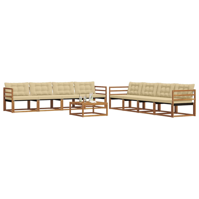 Set de canapele de exterior cu pernă 9 pcs Natural și Bej WALTI
