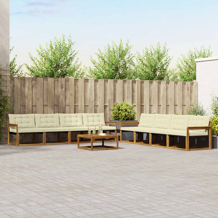 Set de canapele de exterior cu pernă 9 pcs Natural și Crem - WALTI WALTI