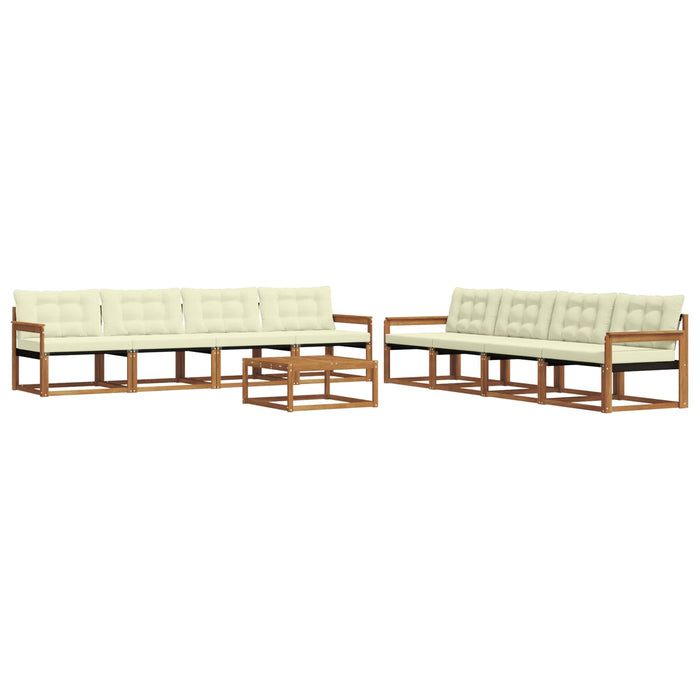 Set de canapele de exterior cu pernă 9 pcs Natural și Crem - WALTI WALTI