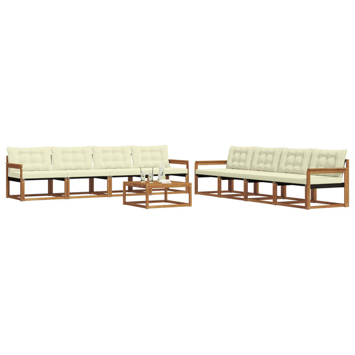 Set de canapele de exterior cu pernă 9 pcs Natural și Crem - WALTI WALTI