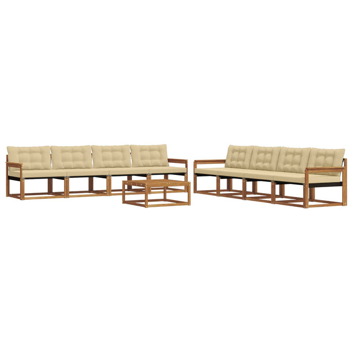 Set de canapele de exterior cu pernă 9 pcs Natural și Bej - WALTI WALTI