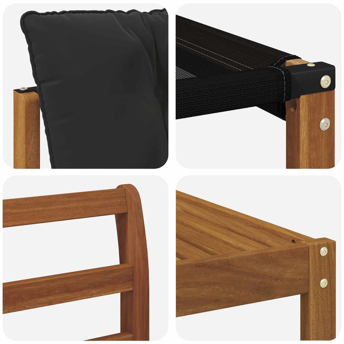 Set de canapele de exterior cu pernă 9 pcs Natural și Negru - WALTI WALTI