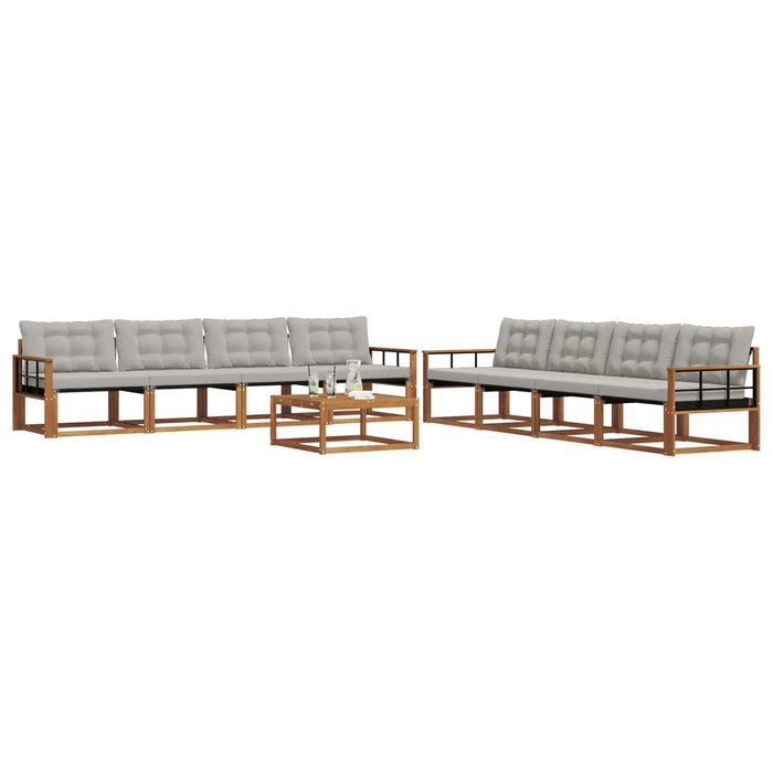 Set de canapele de exterior 9 pcs Gri natural și deschis - WALTI WALTI