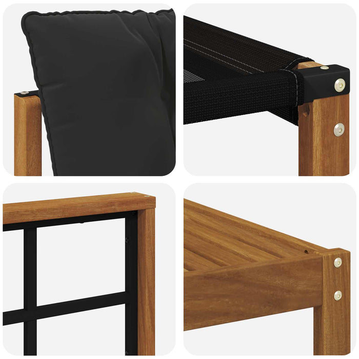 Set de canapele de exterior cu pernă 9 pcs Natural și Negru - WALTI WALTI