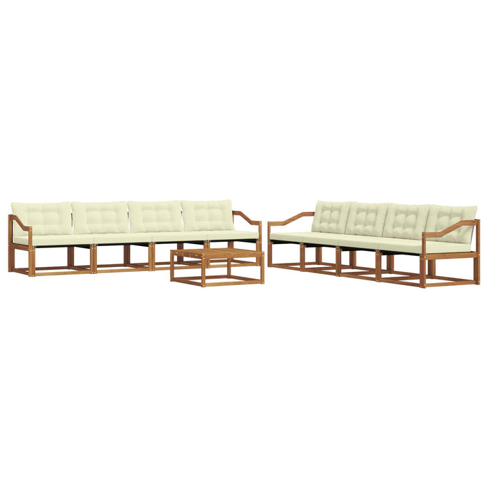Set de canapele de exterior cu pernă 9 pcs Natural și Crem - WALTI WALTI