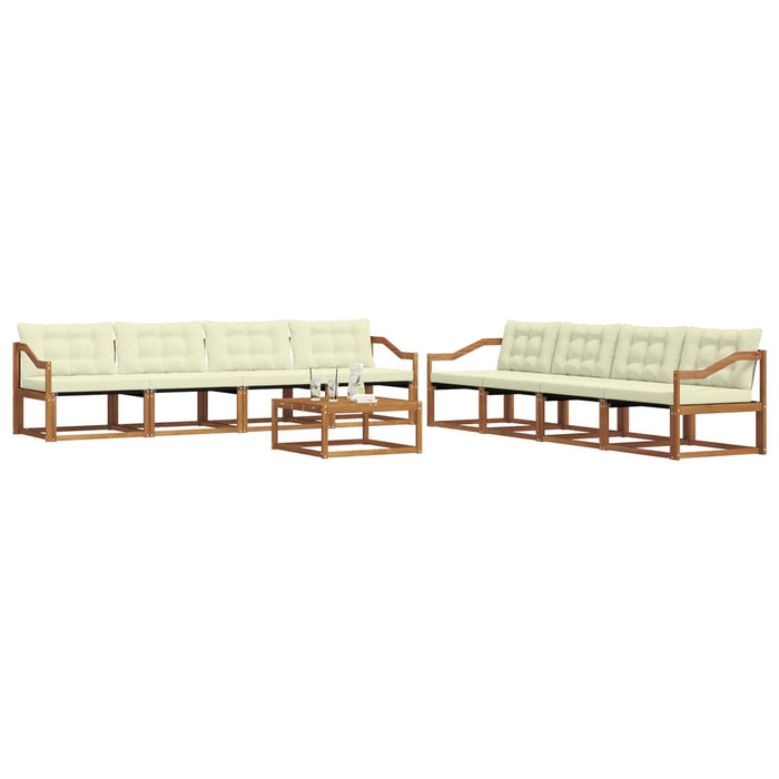 Set de canapele de exterior cu pernă 9 pcs Natural și Crem - WALTI WALTI