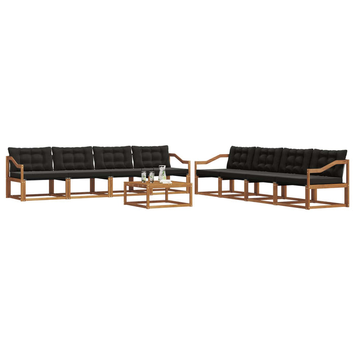 Set de canapele de exterior cu pernă 9 pcs Natural și Negru - WALTI WALTI