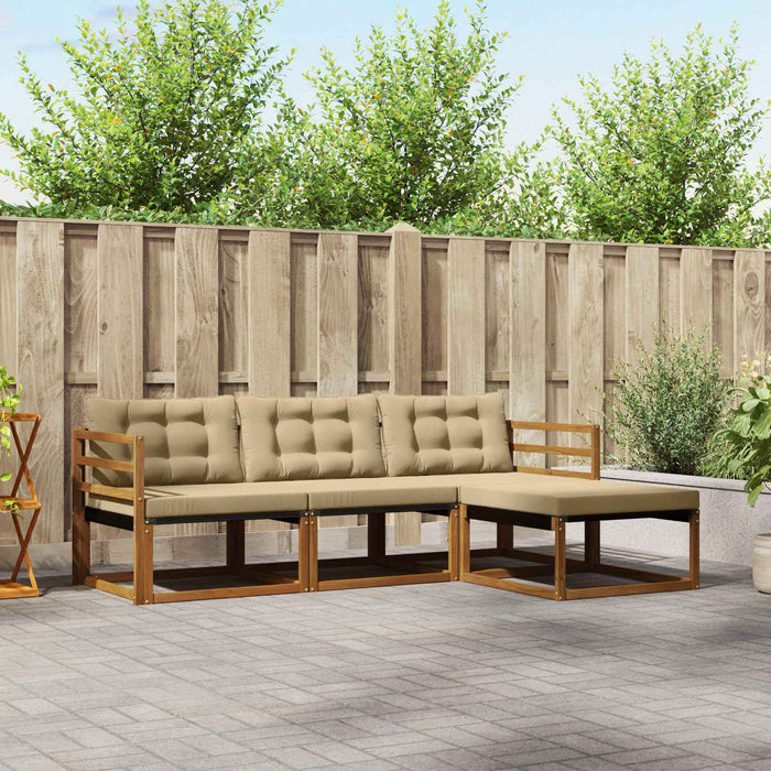 Set de canapele de exterior cu pernă 4 pcs Natural și Bej - WALTI WALTI