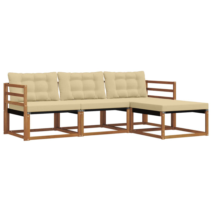 Set de canapele de exterior cu pernă 4 pcs Natural și Bej - WALTI WALTI