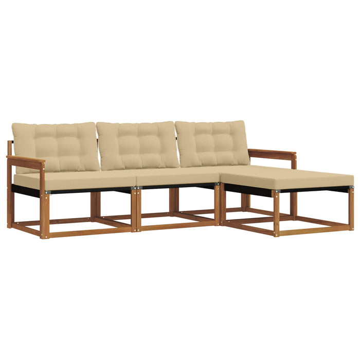 Set de canapele de exterior cu pernă 4 pcs Natural și Bej - WALTI WALTI