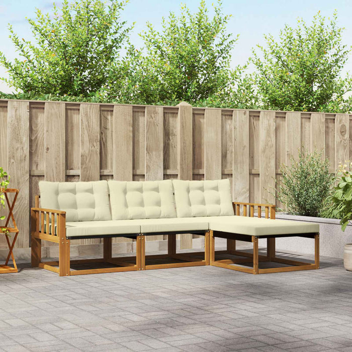 Set de canapele de exterior cu pernă 4 pcs Natural și Crem - WALTI WALTI