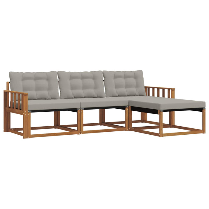 Set de canapele de exterior 4 pcs Gri natural și deschis - WALTI WALTI