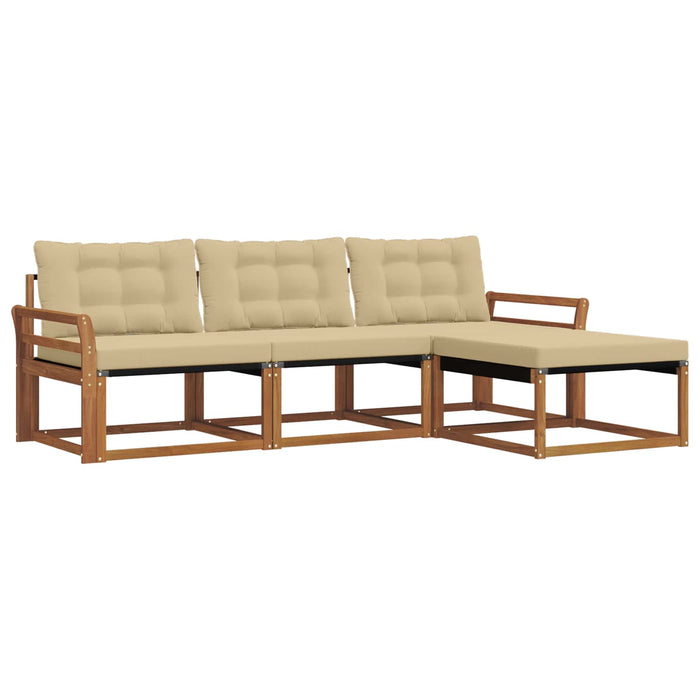 Set de canapele de exterior cu pernă 4 pcs Natural și Bej - WALTI WALTI