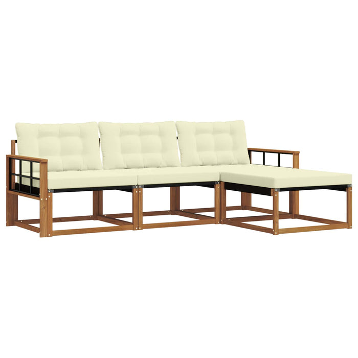 Set de canapele de exterior cu pernă 4 pcs Natural și Crem - WALTI WALTI