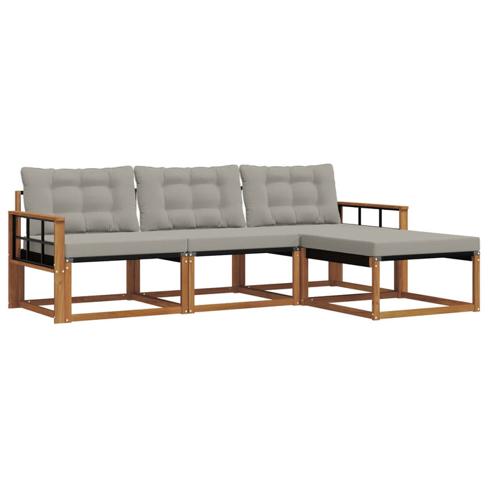 Set de canapele de exterior 4 pcs Gri natural și deschis - WALTI WALTI