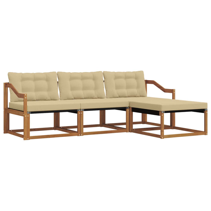 Set de canapele de exterior cu pernă 4 pcs Natural și Bej - WALTI WALTI