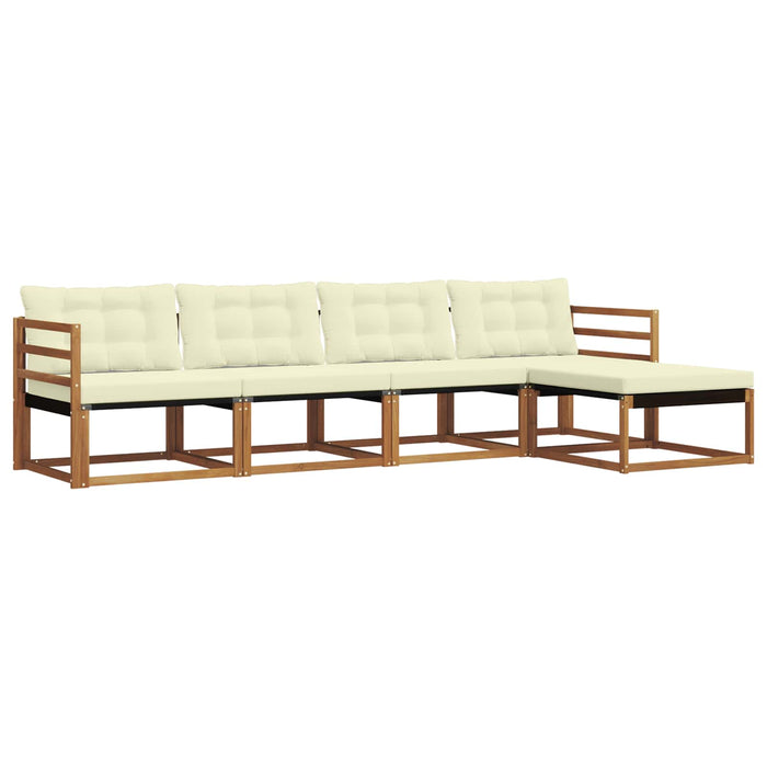 Set de canapele de exterior cu pernă 5 pcs Natural și Crem WALTI