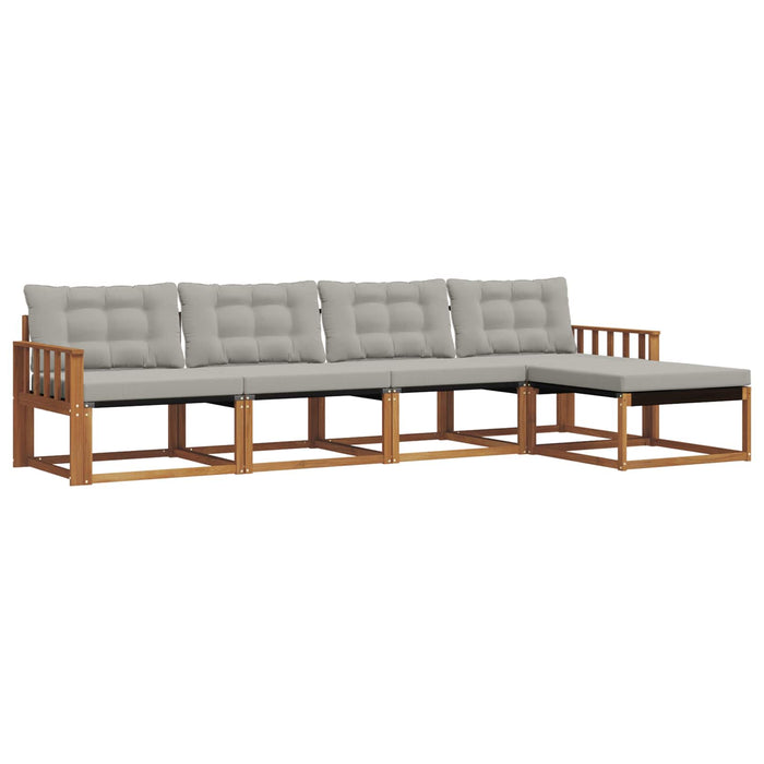 Set de canapele de exterior 5 pcs Gri natural și deschis WALTI