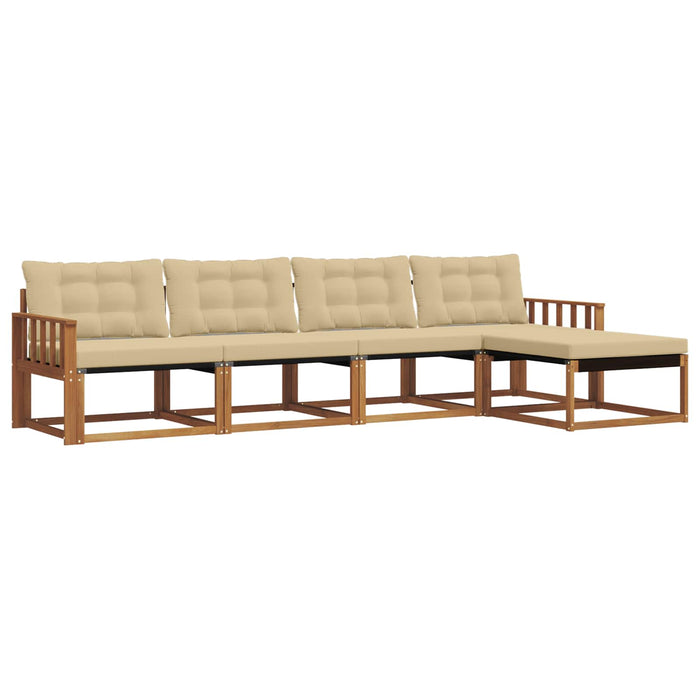Set de canapele de exterior cu pernă 5 pcs Natural și Bej - WALTI WALTI