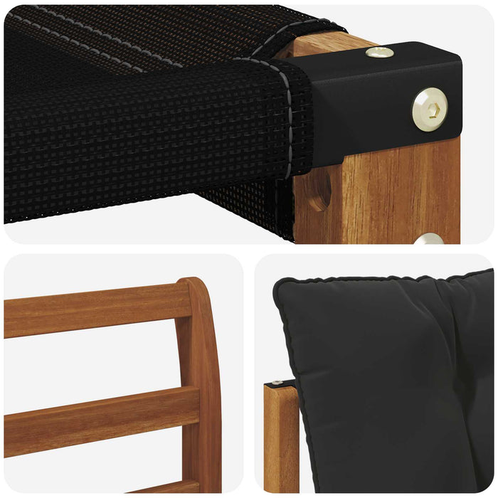 Set de canapele de exterior cu pernă 5 pcs Natural și Negru WALTI
