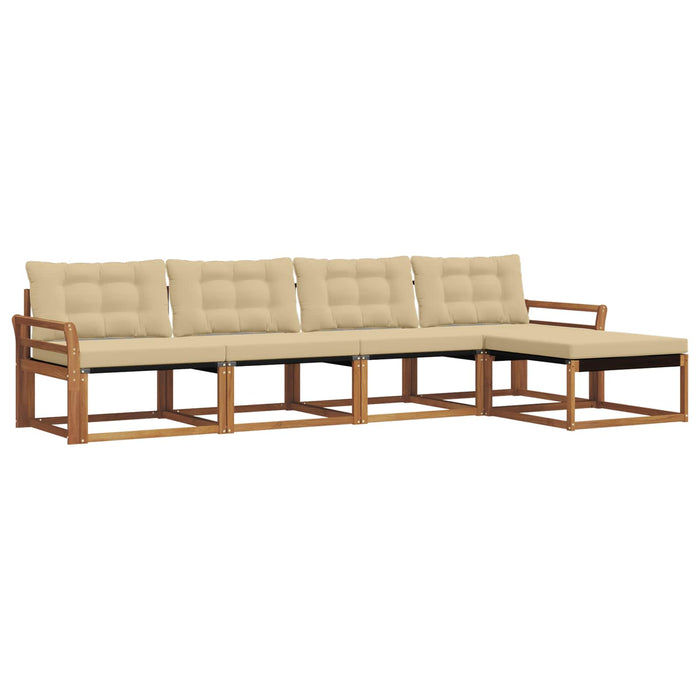 Set de canapele de exterior cu pernă 5 pcs Natural și Bej WALTI