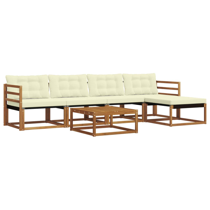 Set de canapele de exterior cu pernă 6 pcs Natural și Crem WALTI