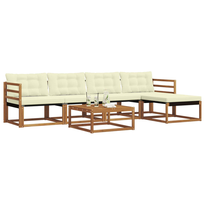 Set de canapele de exterior cu pernă 6 pcs Natural și Crem WALTI