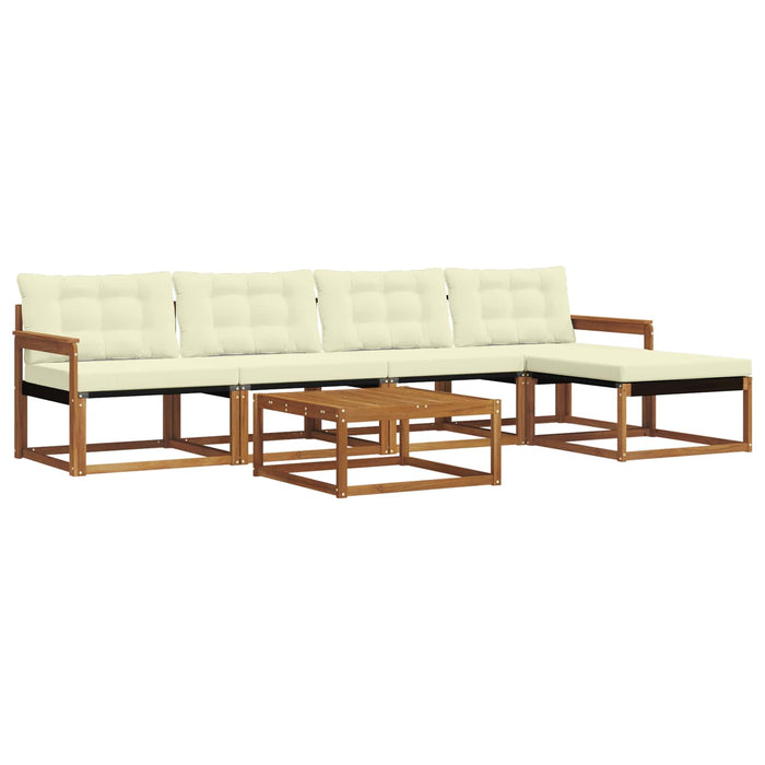 Set de canapele de exterior cu pernă 6 pcs Natural și Crem WALTI