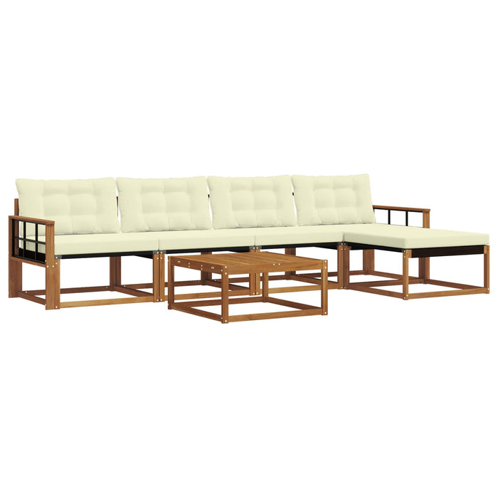 Set de canapele de exterior cu pernă 6 pcs Natural și Crem WALTI