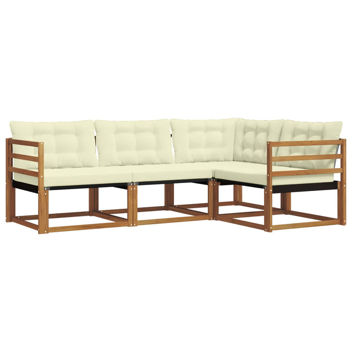 Set de canapele de exterior cu pernă 4 pcs Natural și Crem WALTI