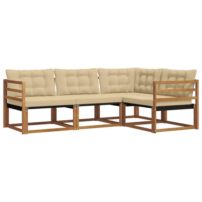 Set de canapele de exterior cu pernă 4 pcs Natural și Bej - WALTI WALTI