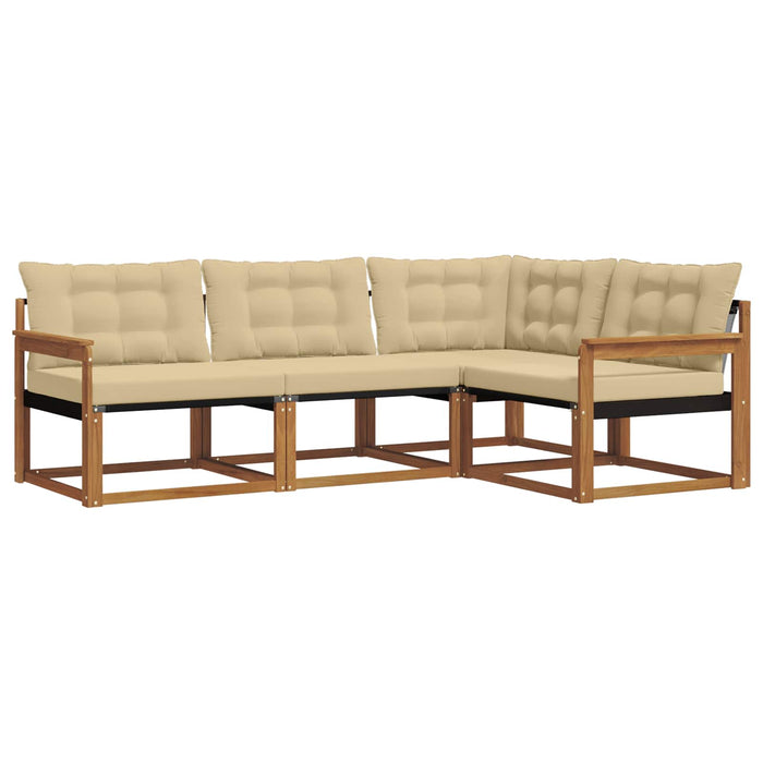 Set de canapele de exterior cu pernă 4 pcs Natural și Bej WALTI