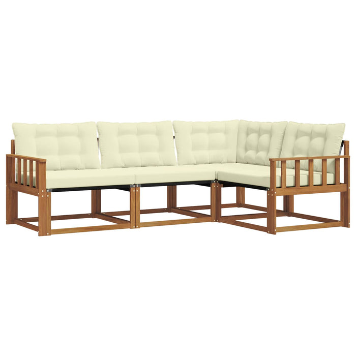 Set de canapele de exterior cu pernă 4 pcs Natural și Crem WALTI