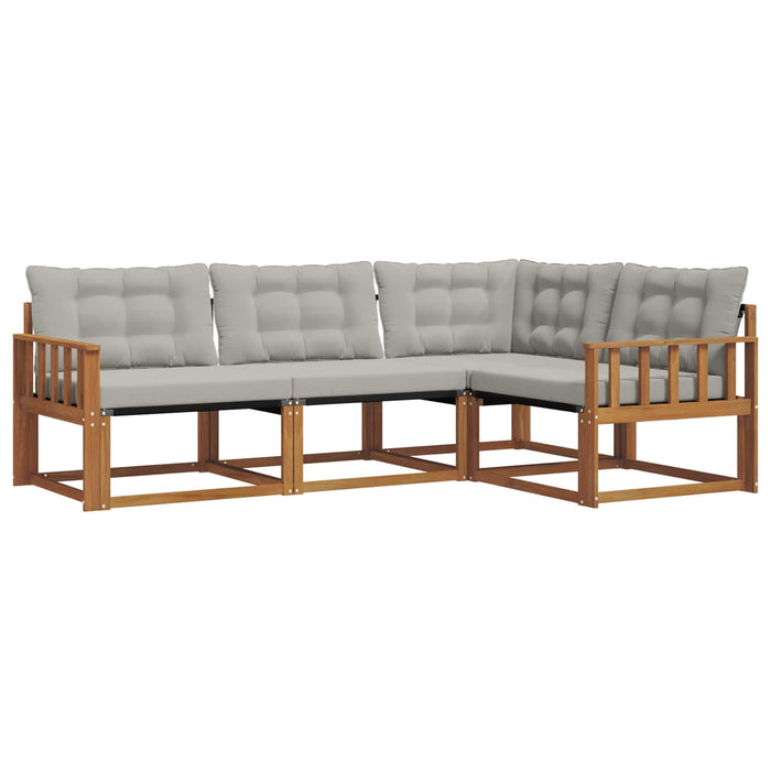 Set de canapele de exterior 4 pcs Gri natural și deschis WALTI