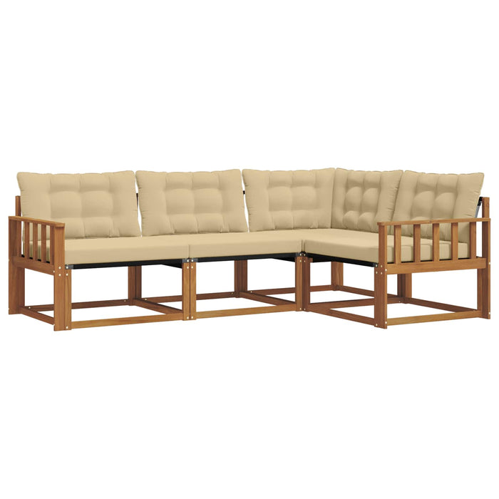 Set de canapele de exterior cu pernă 4 pcs Natural și Bej WALTI
