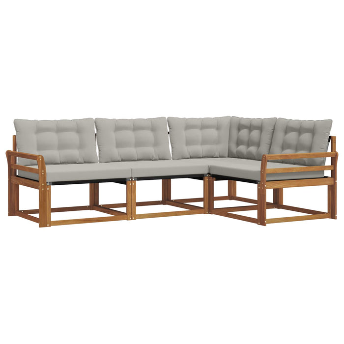 Set de canapele de exterior 4 pcs Gri natural și deschis WALTI