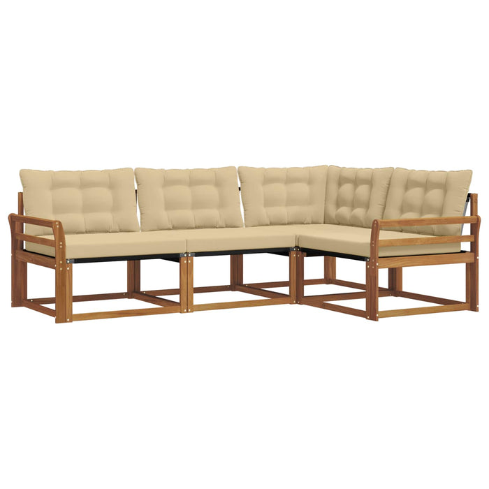 Set de canapele de exterior cu pernă 4 pcs Natural și Bej WALTI